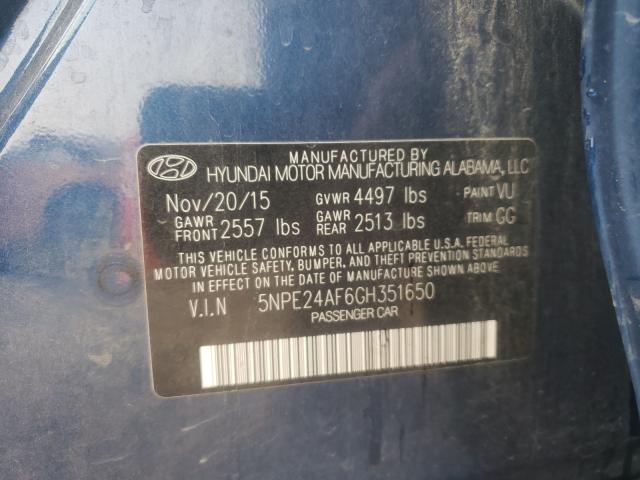 Photo 9 VIN: 5NPE24AF6GH351650 - HYUNDAI SONATA SE 