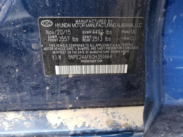 Photo 11 VIN: 5NPE24AF6GH351664 - HYUNDAI SONATA 