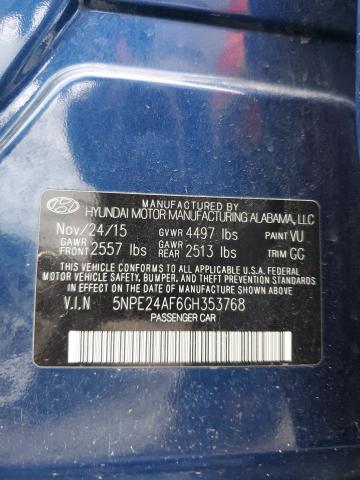 Photo 12 VIN: 5NPE24AF6GH353768 - HYUNDAI SONATA SE 