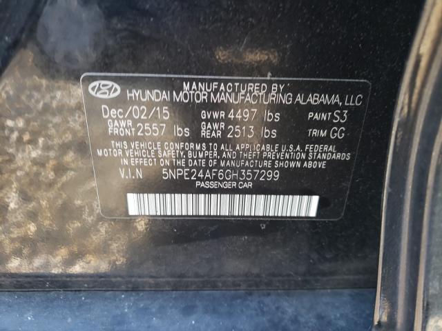 Photo 9 VIN: 5NPE24AF6GH357299 - HYUNDAI SONATA 