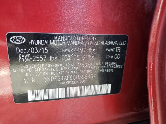 Photo 9 VIN: 5NPE24AF6GH358467 - HYUNDAI SONATA SE 