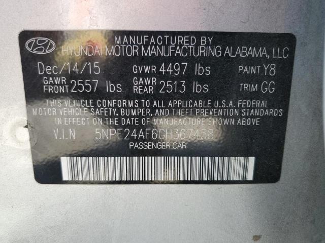 Photo 9 VIN: 5NPE24AF6GH367458 - HYUNDAI SONATA SE 