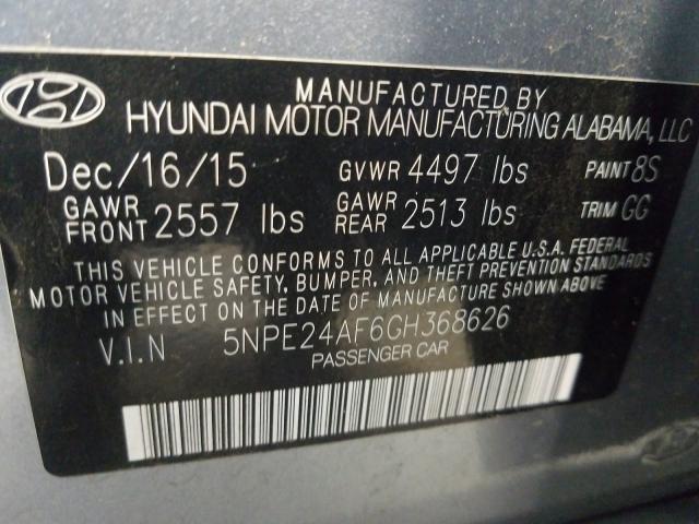 Photo 9 VIN: 5NPE24AF6GH368626 - HYUNDAI SONATA SE 