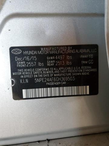 Photo 11 VIN: 5NPE24AF6GH369503 - HYUNDAI SONATA SE 