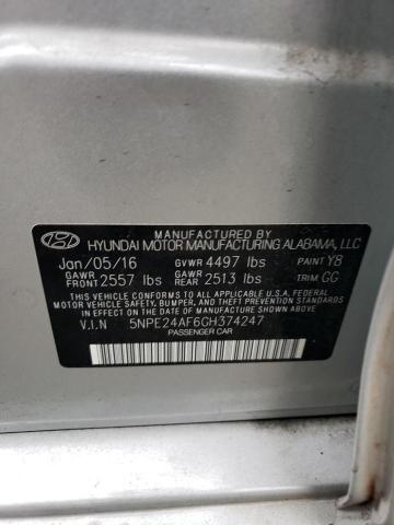 Photo 11 VIN: 5NPE24AF6GH374247 - HYUNDAI SONATA SE 