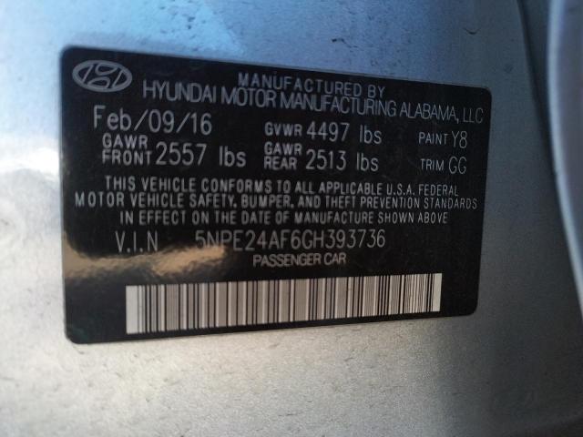 Photo 11 VIN: 5NPE24AF6GH393736 - HYUNDAI SONATA SE 