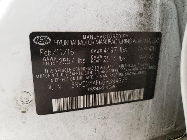 Photo 9 VIN: 5NPE24AF6GH394675 - HYUNDAI SONATA 