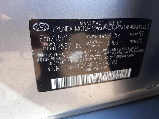 Photo 9 VIN: 5NPE24AF6GH396183 - HYUNDAI SONATA SE 