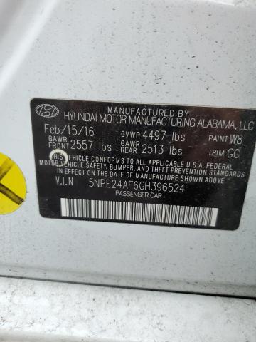 Photo 11 VIN: 5NPE24AF6GH396524 - HYUNDAI SONATA 