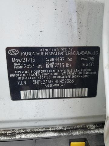 Photo 11 VIN: 5NPE24AF6HH452088 - HYUNDAI SONATA SE 