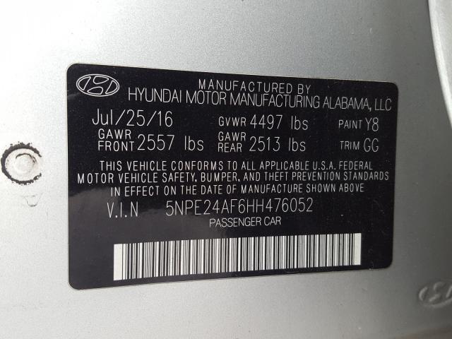 Photo 9 VIN: 5NPE24AF6HH476052 - HYUNDAI SONATA SE 