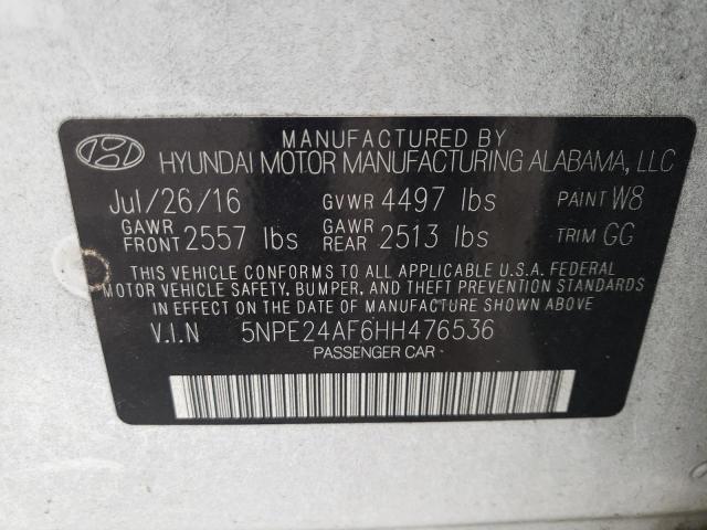 Photo 9 VIN: 5NPE24AF6HH476536 - HYUNDAI SONATA SE 