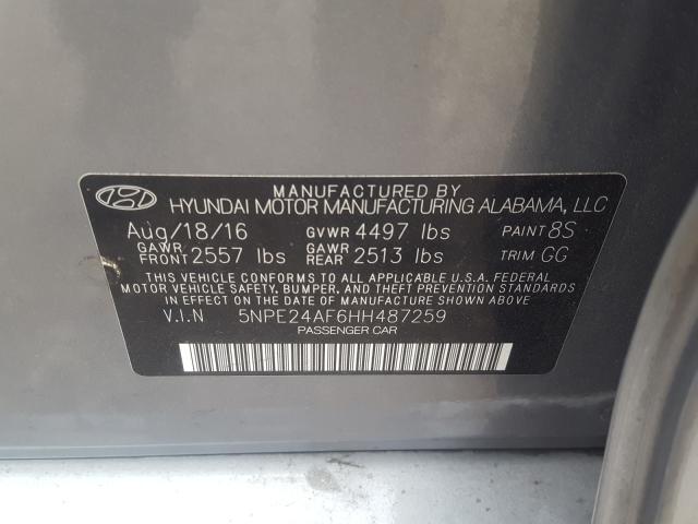 Photo 9 VIN: 5NPE24AF6HH487259 - HYUNDAI SONATA SE 