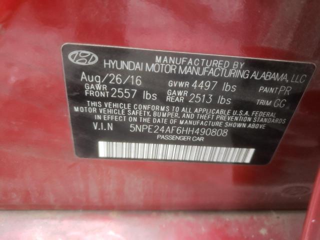 Photo 9 VIN: 5NPE24AF6HH490808 - HYUNDAI SONATA SE 