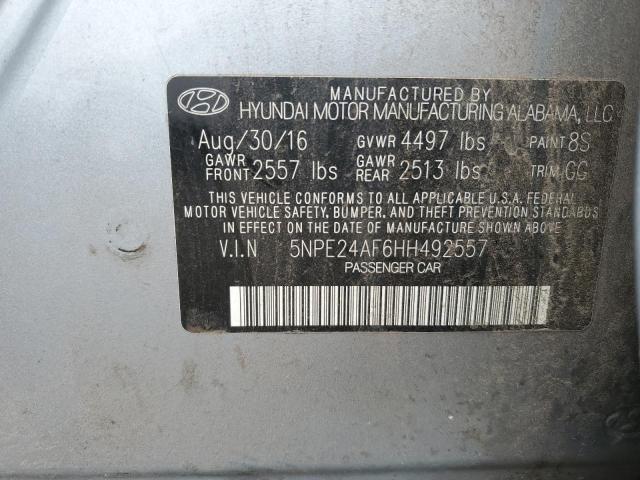 Photo 11 VIN: 5NPE24AF6HH492557 - HYUNDAI SONATA SE 