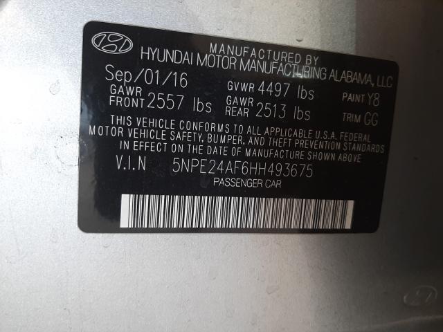 Photo 9 VIN: 5NPE24AF6HH493675 - HYUNDAI SONATA SE 