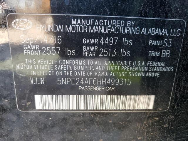 Photo 11 VIN: 5NPE24AF6HH499315 - HYUNDAI SONATA 