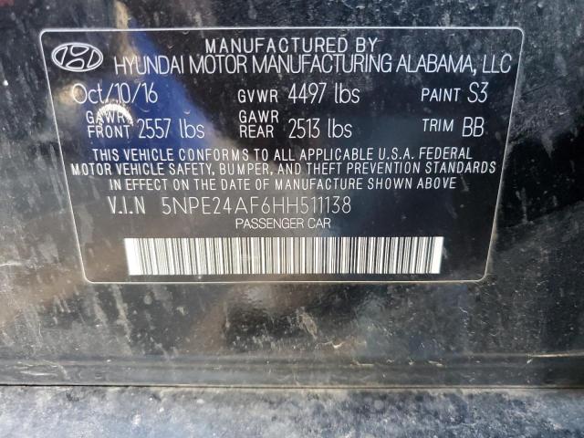 Photo 11 VIN: 5NPE24AF6HH511138 - HYUNDAI SONATA 