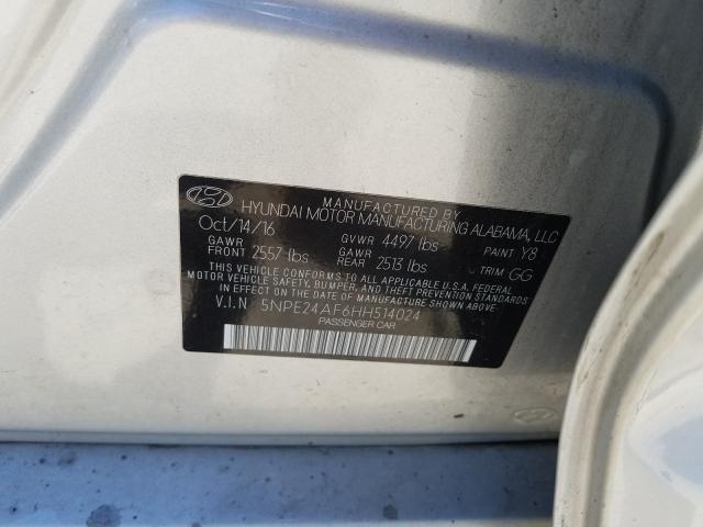 Photo 9 VIN: 5NPE24AF6HH514024 - HYUNDAI SONATA SE 