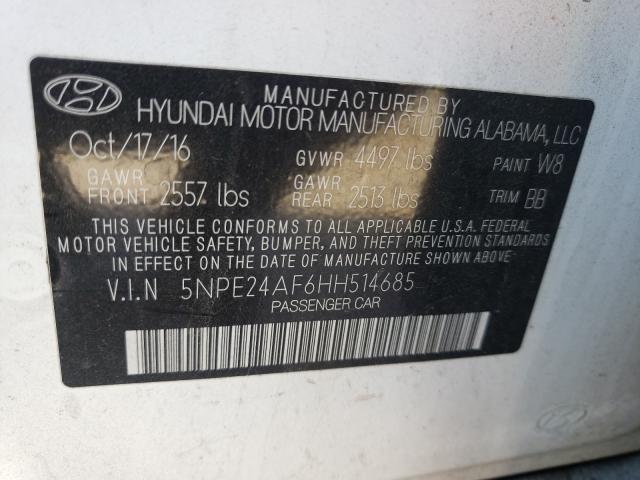 Photo 9 VIN: 5NPE24AF6HH514685 - HYUNDAI SONATA SE 