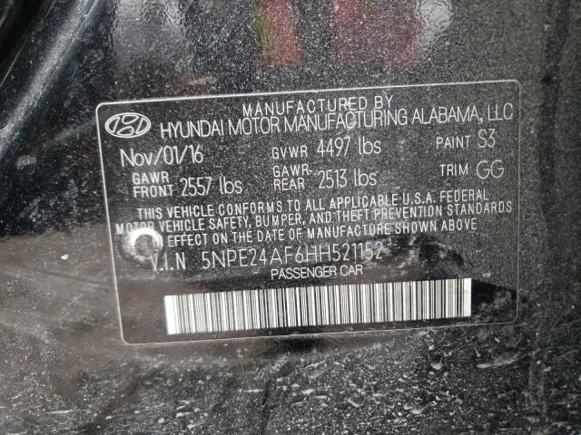 Photo 9 VIN: 5NPE24AF6HH521152 - HYUNDAI SONATA SE 