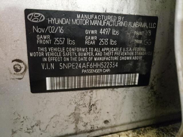 Photo 11 VIN: 5NPE24AF6HH522334 - HYUNDAI SONATA SE 