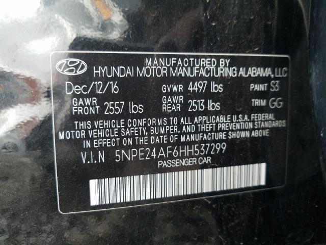 Photo 9 VIN: 5NPE24AF6HH537299 - HYUNDAI SONATA SE 