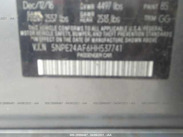 Photo 8 VIN: 5NPE24AF6HH537741 - HYUNDAI SONATA 