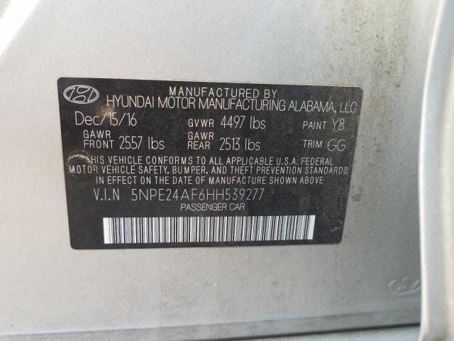 Photo 9 VIN: 5NPE24AF6HH539277 - HYUNDAI SONATA SE 