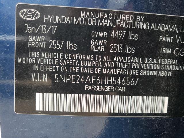 Photo 9 VIN: 5NPE24AF6HH546567 - HYUNDAI SONATA SE 