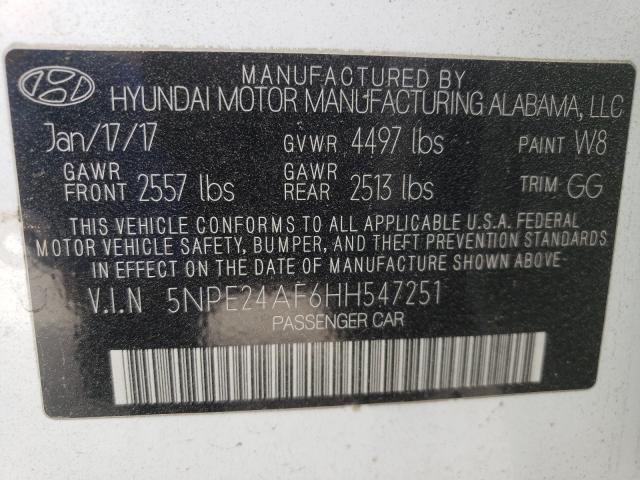 Photo 9 VIN: 5NPE24AF6HH547251 - HYUNDAI SONATA 