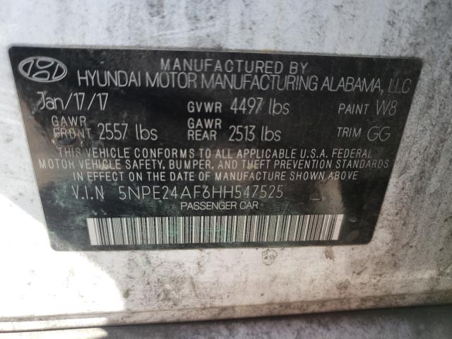 Photo 9 VIN: 5NPE24AF6HH547525 - HYUNDAI SONATA SE 