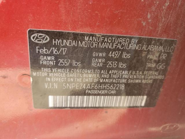 Photo 11 VIN: 5NPE24AF6HH562218 - HYUNDAI SONATA 