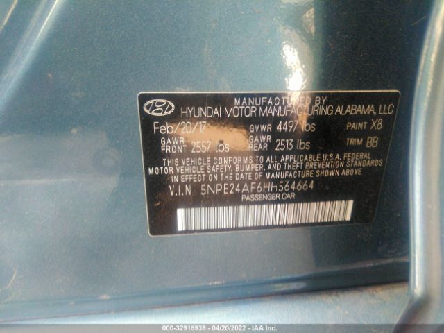 Photo 8 VIN: 5NPE24AF6HH564664 - HYUNDAI SONATA 