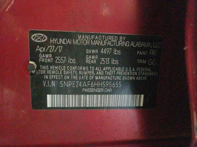 Photo 9 VIN: 5NPE24AF6HH595655 - HYUNDAI SONATA SE 