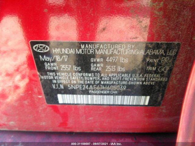 Photo 8 VIN: 5NPE24AF6JH605039 - HYUNDAI SONATA 