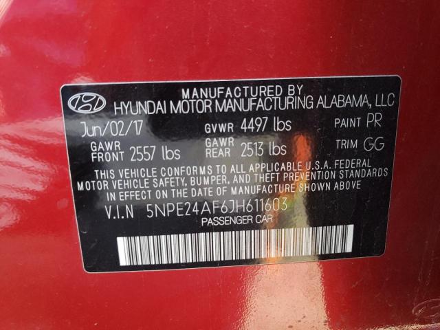 Photo 12 VIN: 5NPE24AF6JH611603 - HYUNDAI SONATA 