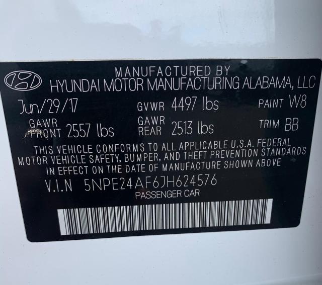 Photo 9 VIN: 5NPE24AF6JH624576 - HYUNDAI SONATA SE 