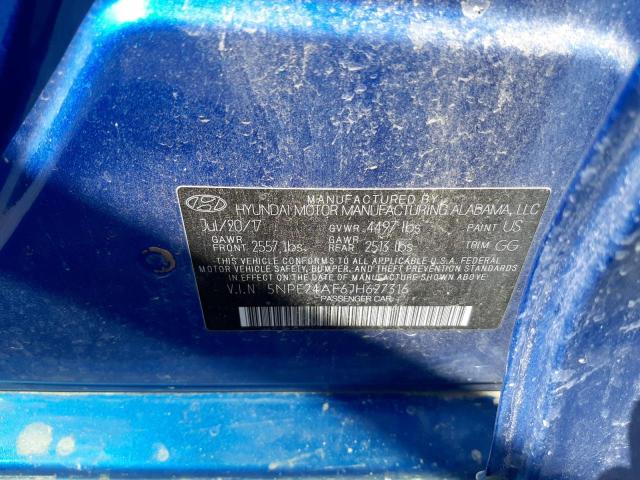 Photo 9 VIN: 5NPE24AF6JH627316 - HYUNDAI SONATA SE 