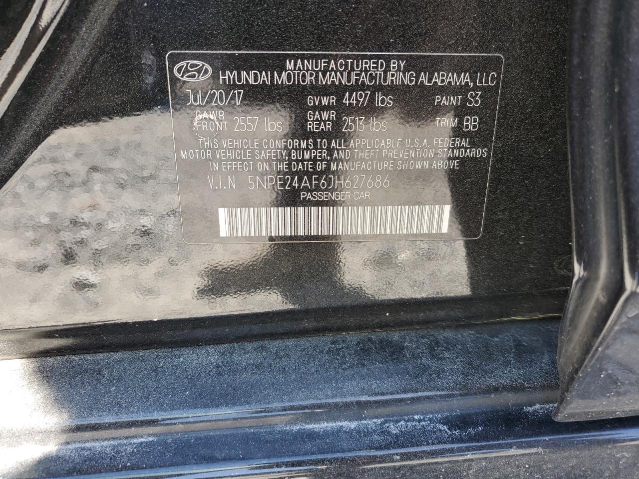 Photo 9 VIN: 5NPE24AF6JH627686 - HYUNDAI SONATA 