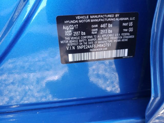 Photo 9 VIN: 5NPE24AF6JH643791 - HYUNDAI SONATA SE 