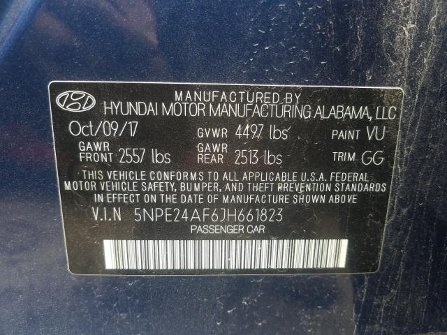 Photo 9 VIN: 5NPE24AF6JH661823 - HYUNDAI SONATA 