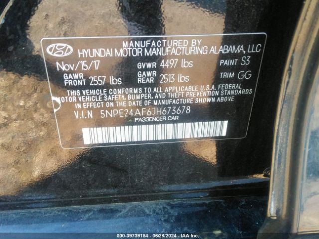 Photo 8 VIN: 5NPE24AF6JH673678 - HYUNDAI SONATA 