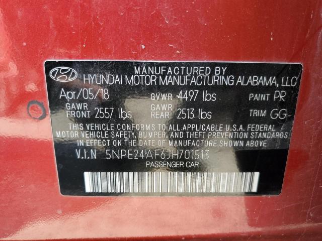 Photo 11 VIN: 5NPE24AF6JH701513 - HYUNDAI SONATA 