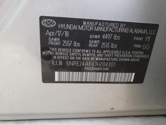 Photo 9 VIN: 5NPE24AF6JH704301 - HYUNDAI SONATA SE 