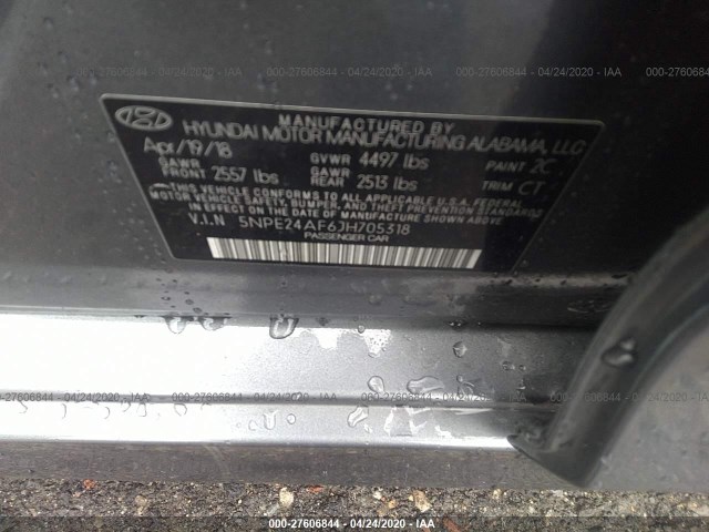 Photo 8 VIN: 5NPE24AF6JH705318 - HYUNDAI SONATA 