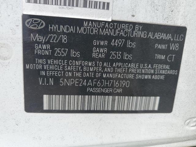 Photo 11 VIN: 5NPE24AF6JH716190 - HYUNDAI SONATA SE 