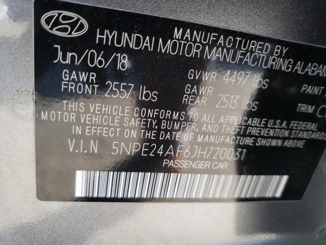 Photo 9 VIN: 5NPE24AF6JH720031 - HYUNDAI SONATA SE 