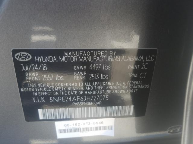 Photo 9 VIN: 5NPE24AF6JH727075 - HYUNDAI SONATA SE 