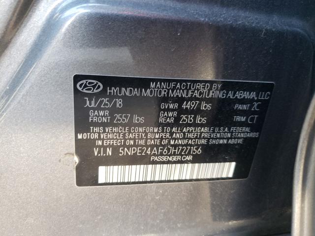 Photo 9 VIN: 5NPE24AF6JH727156 - HYUNDAI SONATA SE 